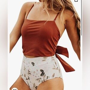 Avanova Women's Halter Ruffle High Waisted Bikini